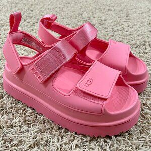 UGG Women's GoldenGlow Platform Strap Sandals Shoes Tropical Pink, Size 9 (New)